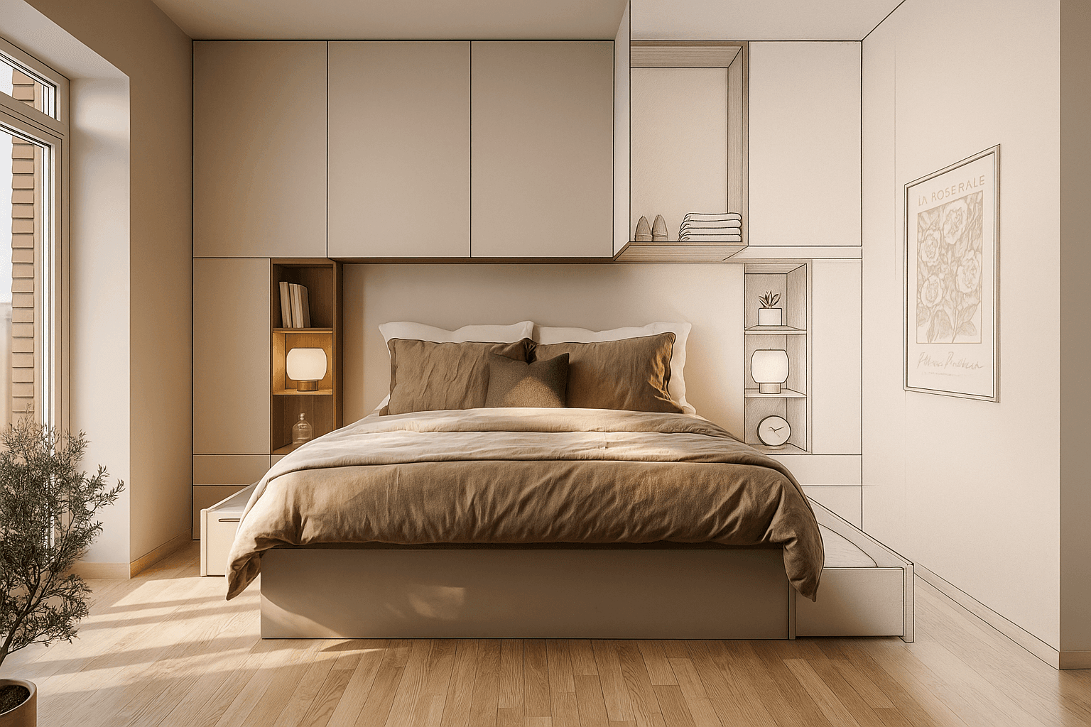 Nooka-showroom med integrerte møbler